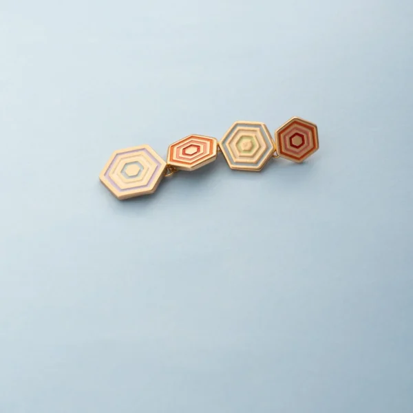 Hexagon Earring Multicolored - Image 2