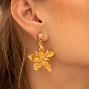 Golden Orchid Earrings