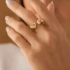 Heart Ring with Crystals