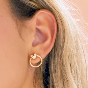 Heart Earrings with Crystal