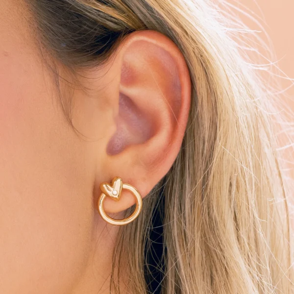 Heart Earrings with Crystal