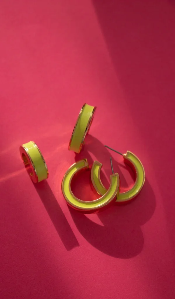 Set Earrings x2 Lime - Image 2