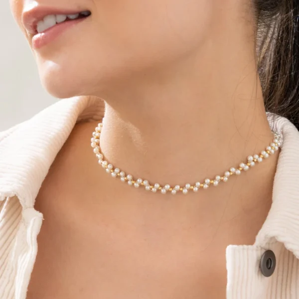 Woven Choker Pearl - Image 2