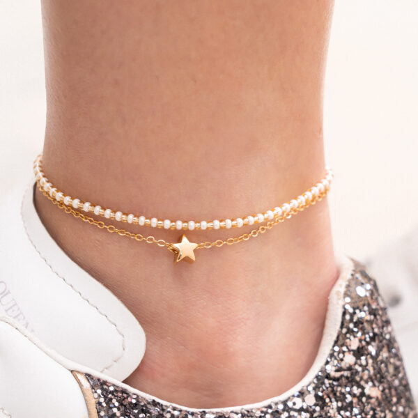 Star Charm Woven Anklet