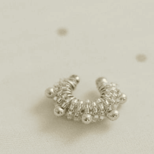 Silver Woven Ear cuff