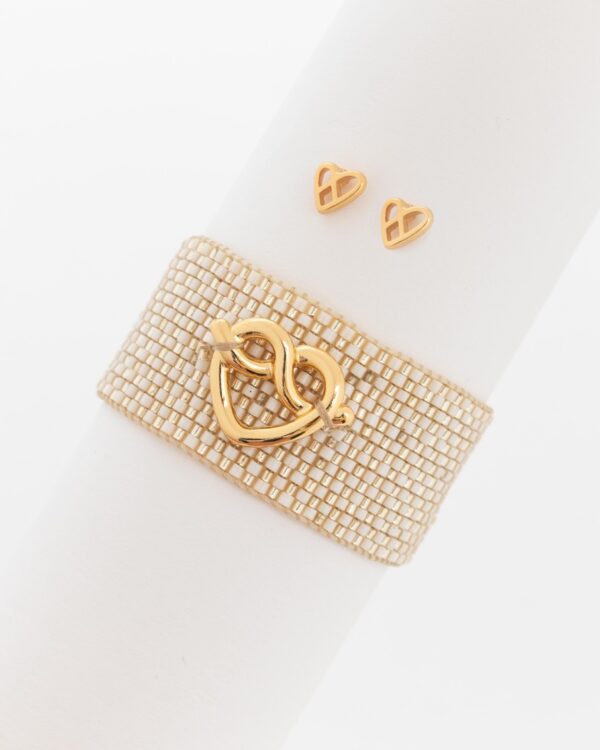 Woven Bow Heart Bracelet - Image 2