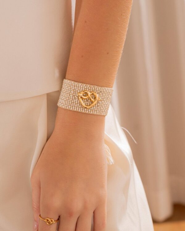 Woven Bow Heart Bracelet