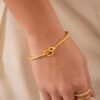 Gold Heart Bow Bracelet