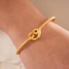 Gold Heart Bow Bracelet - Image 2